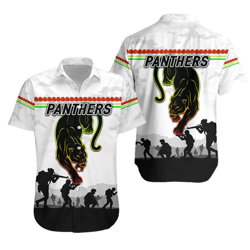 Penrith Panthers ANZAC 2022 Hawaiian Shirt Simple Style - White - Vibe Hoodie Shop