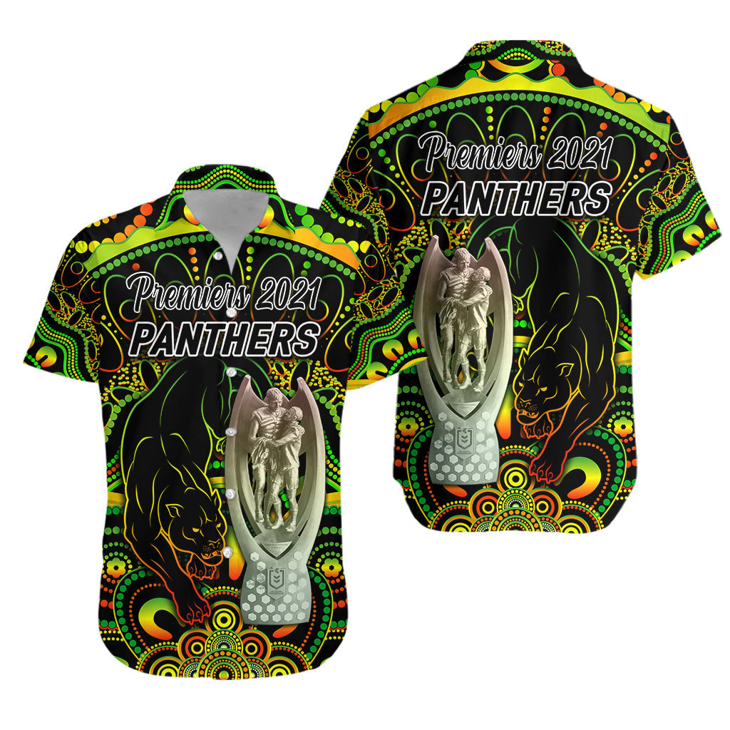 Penrith Panthers Hawaiian Shirt 2021 Indigenous Premiers - Trophy - Vibe Hoodie Shop