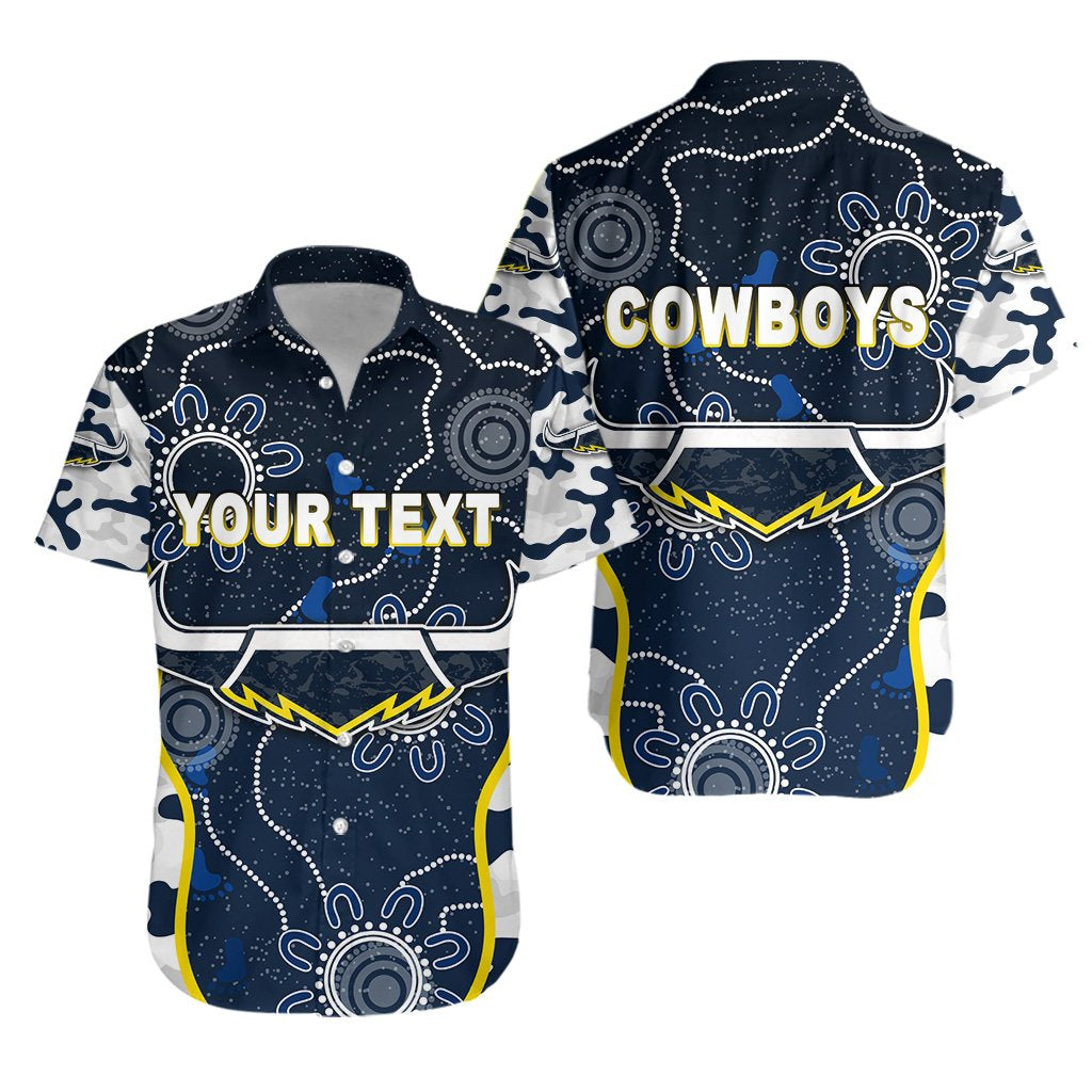 (Custom Personalised) North Queensland Cowboys Hawaiian Shirt ANZAC Day Camouflage Indigenous - Vibe Hoodie Shop