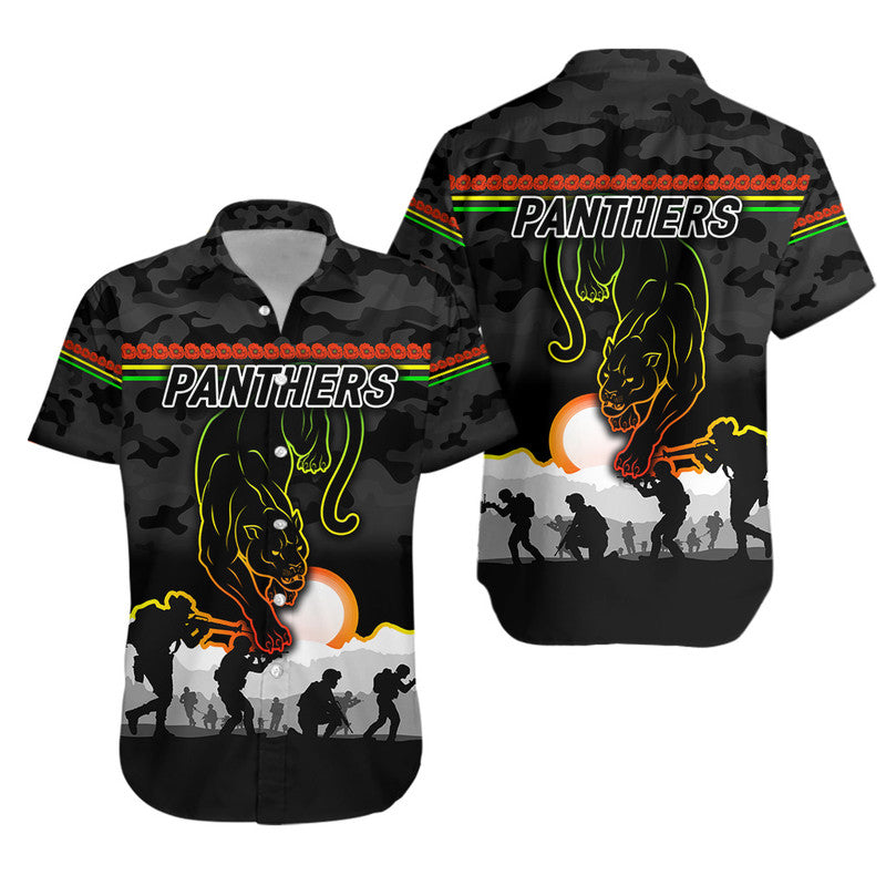 Penrith Panthers ANZAC 2022 Hawaiian Shirt Simple Style - Black - Vibe Hoodie Shop