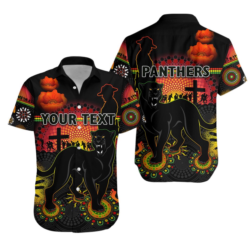 (Custom Personalised) Penrith Hawaiian Shirt Indigenous Panthers ANZAC Day Lest We Forget - Vibe Hoodie Shop