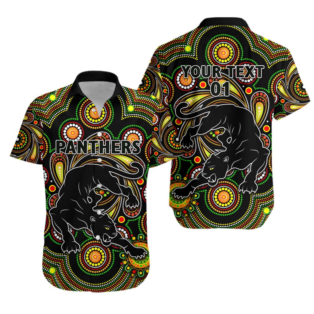 (Custom Personalised) Penrith Hawaiian Shirt Panthers Indigenous Vibes, Custom Text And Number - Vibe Hoodie Shop