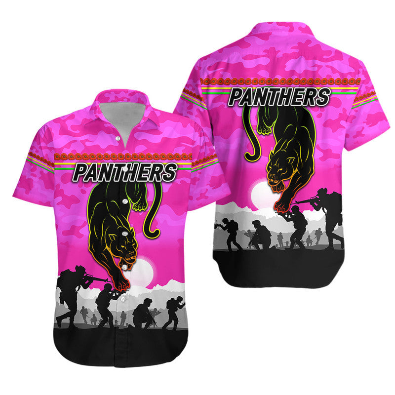 Penrith Panthers ANZAC 2022 Hawaiian Shirt Simple Style - Pink - Vibe Hoodie Shop