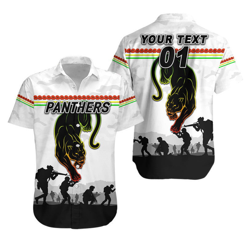 (Custom Personalised) Penrith Panthers ANZAC 2022 Hawaiian Shirt Simple Style - White - Vibe Hoodie Shop