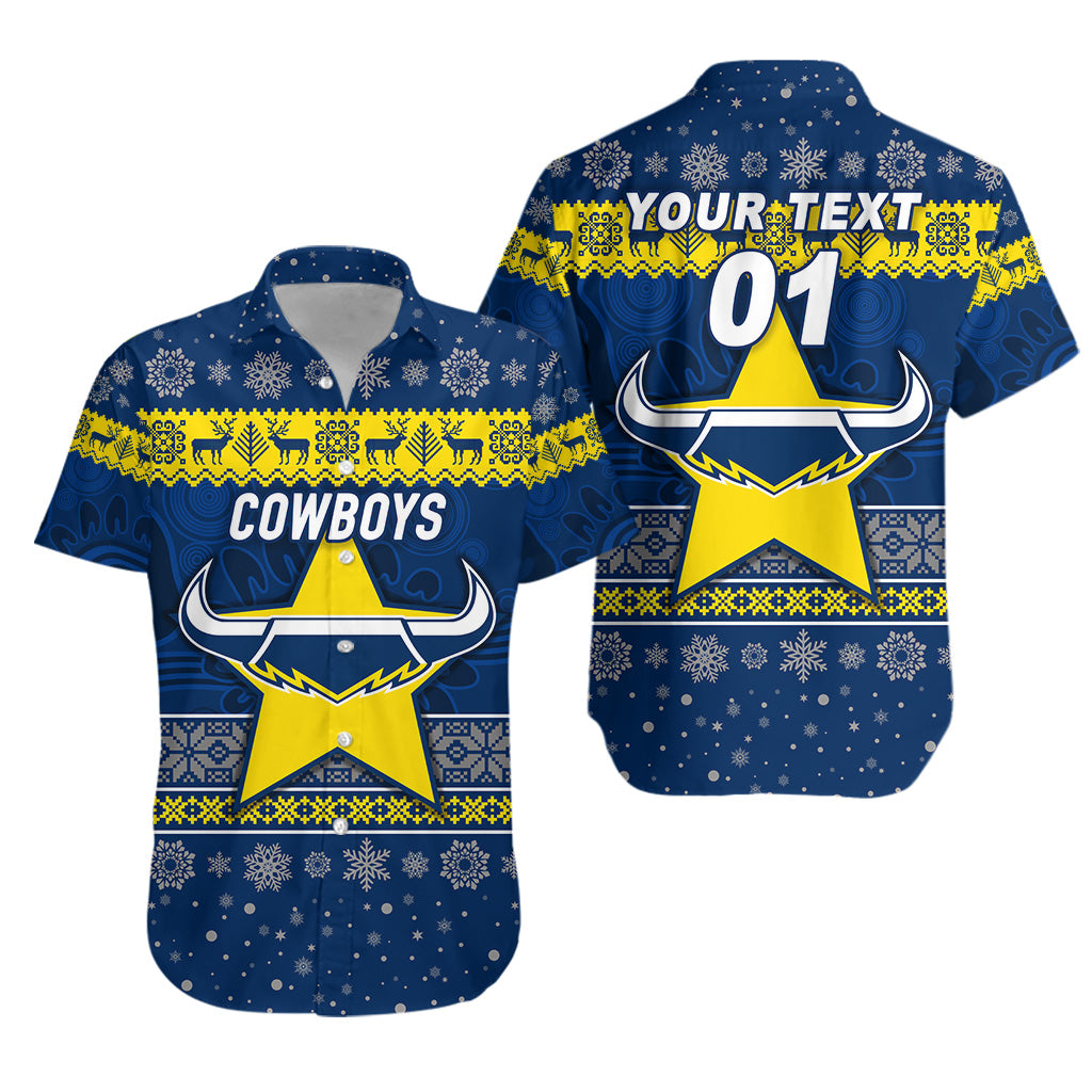 (Custom Personalised) North Queensland Cowboys Hawaiian Shirt Christmas Simple Style - Vibe Hoodie Shop