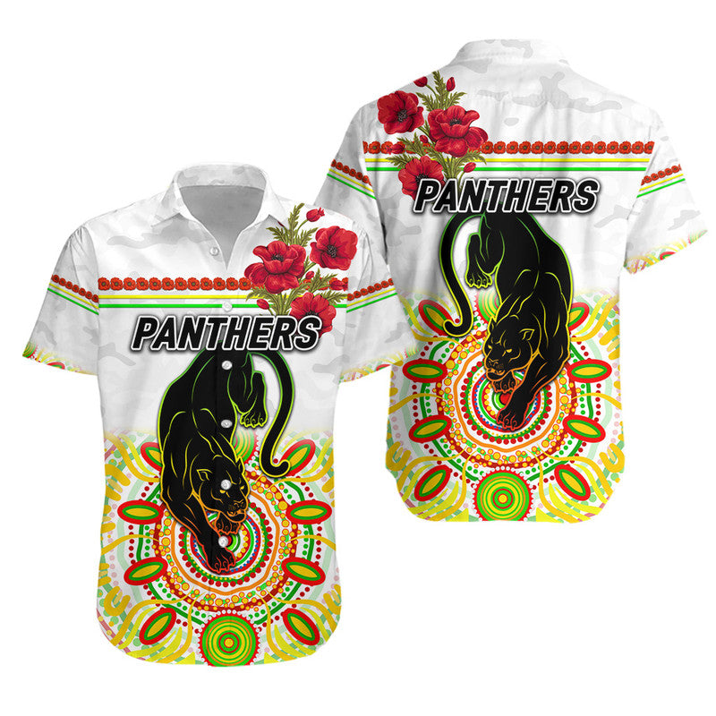 Penrith Panthers ANZAC 2022 Hawaiian Shirt Indigenous Vibes - White - Vibe Hoodie Shop