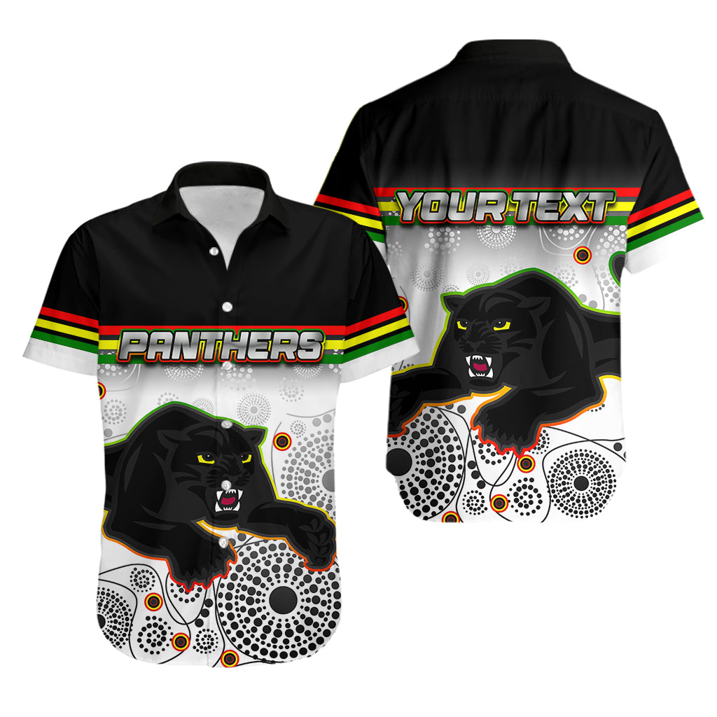 (Custom Personalised) Panthers Aboriginal Hawaiian Shirt Aboriginal Patterns White - Vibe Hoodie Shop