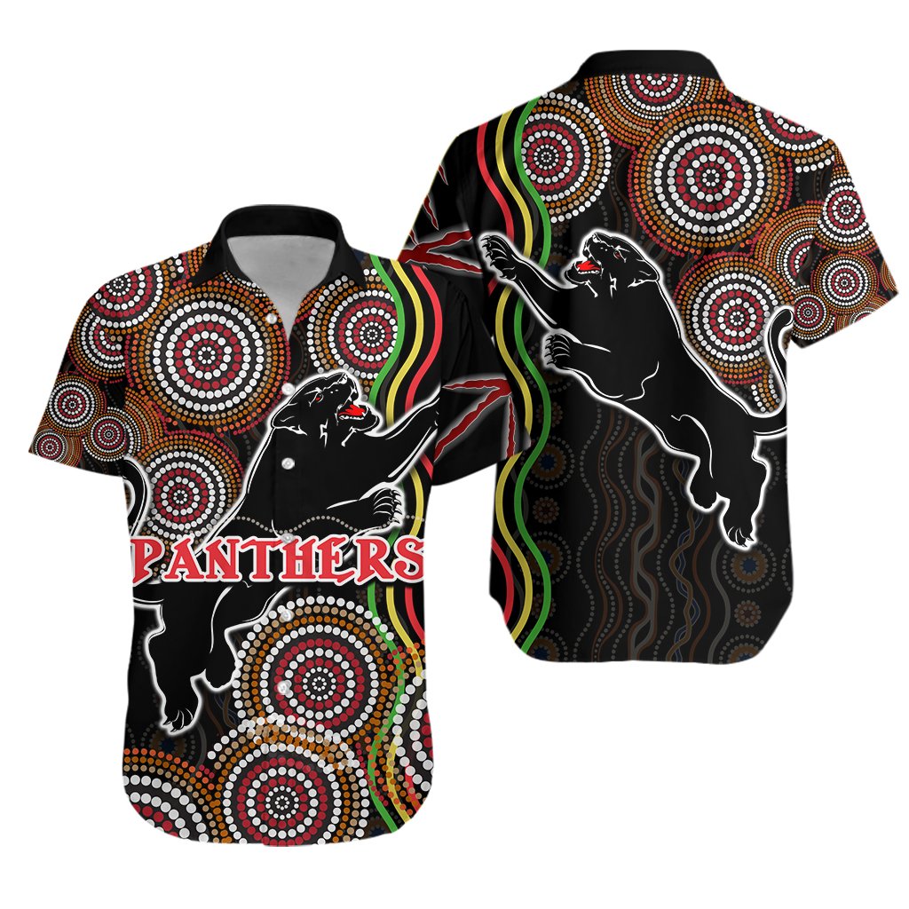 Panthers Black Hawaiian Shirt Indigenous Penrith Version - Vibe Hoodie Shop