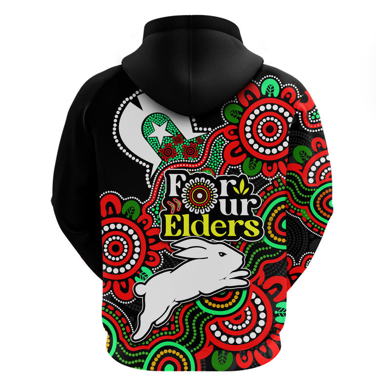 Rabbitohs Rugby Zip Up And Pullover Hoodie NAIDOC Torres Strait For Our Elders LT9 - Vibe Hoodie Shop