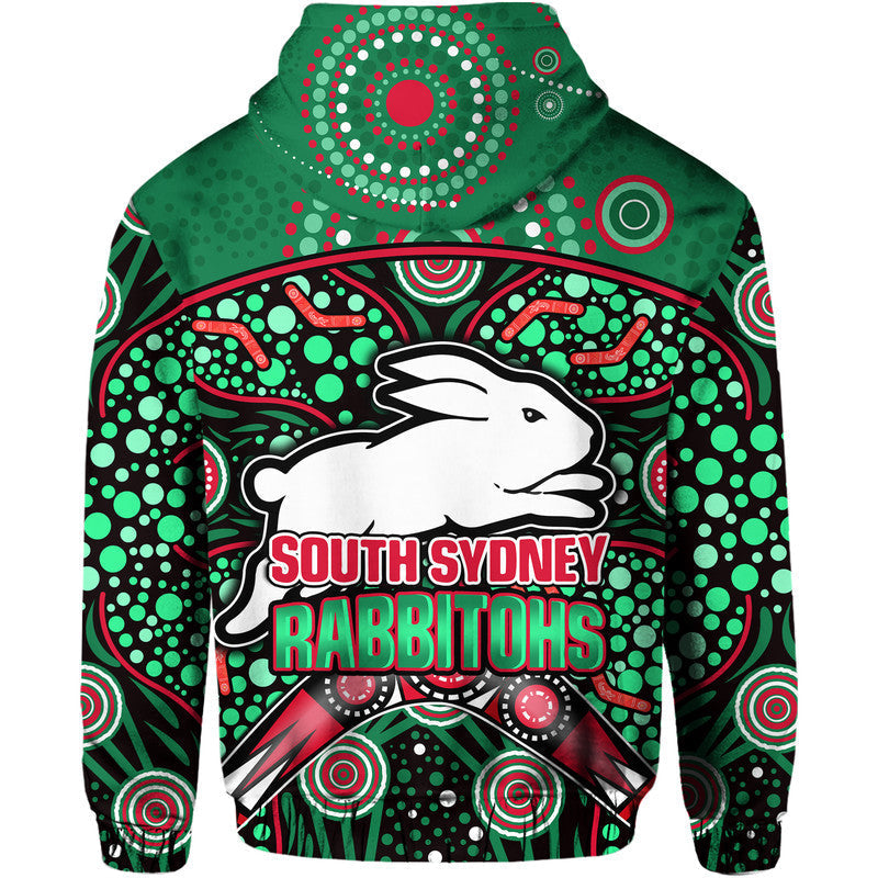 South Sydney Indigenous Rabbitohs Dot Art Style Zip Up And Pullover Hoodie LT9 - Vibe Hoodie Shop