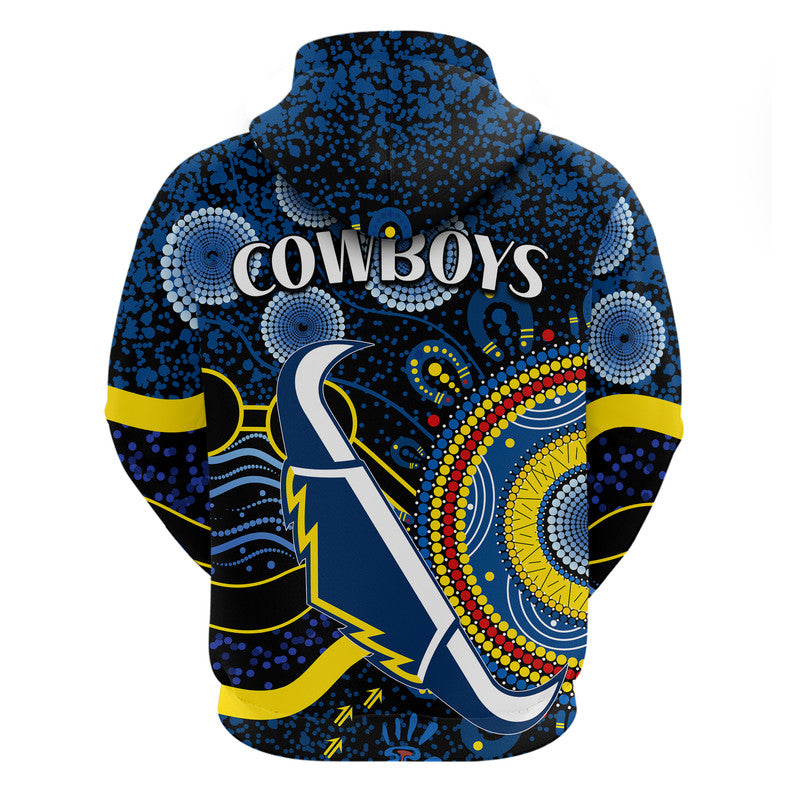 Cowboys Rugby Zip Up And Pullover Hoodie Aboriginal Dots Version LT9 - Vibe Hoodie Shop