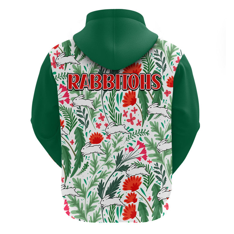 Rabbitohs Poppy Flowers Field Zip Up And Pullover Hoodie LT9 - Vibe Hoodie Shop