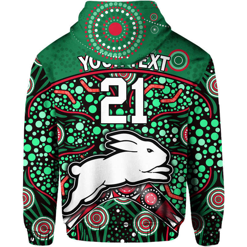 (Custom Personalised) South Sydney Indigenous Rabbitohs Dot Art Style Zip Up And Pullover Hoodie LT9 - Vibe Hoodie Shop