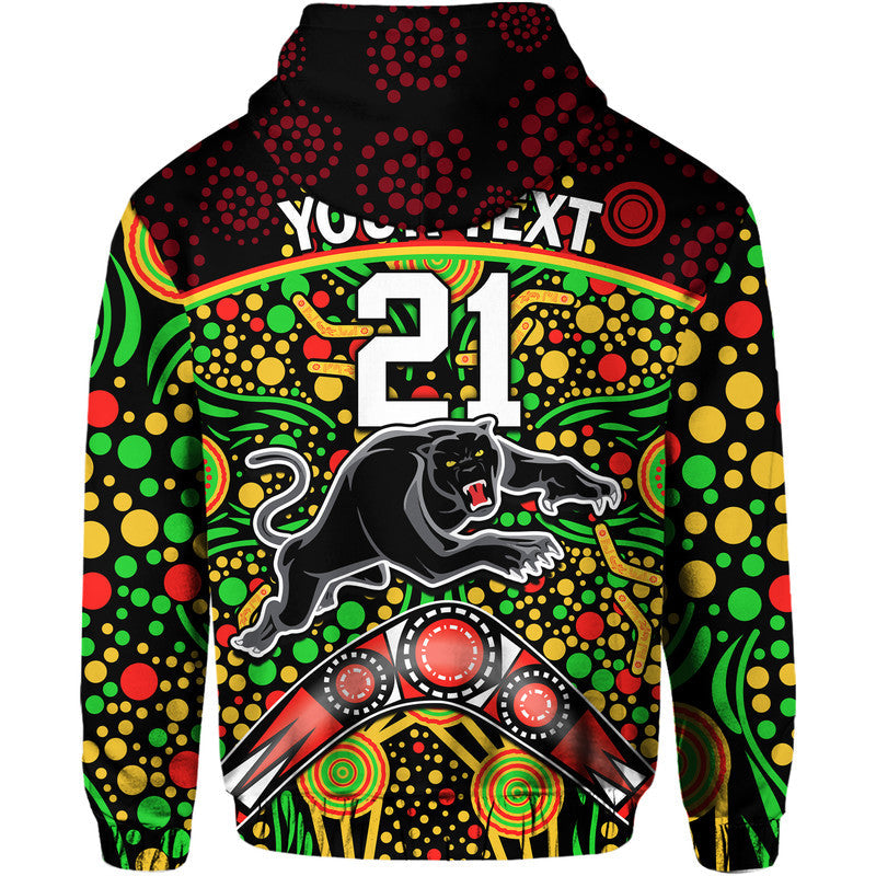 (Custom Personalised) Panthers Rugby Zip Up And Pullover Hoodie Boomerang Indigenous Dots LT9 - Vibe Hoodie Shop