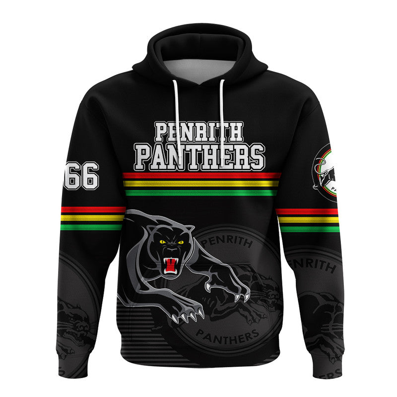 (Custom Personalised) Penrith Panthers Retro 1966 Hoodie Black LT6 - Vibe Hoodie Shop