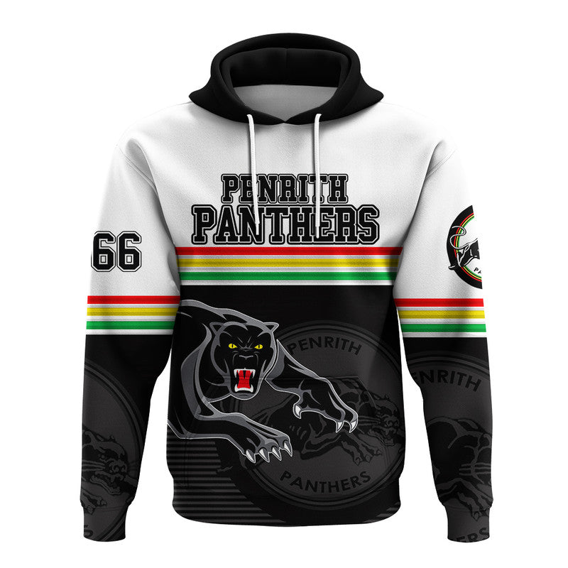 (Custom Personalised) Penrith Panthers Retro 1966 Hoodie White LT6 - Vibe Hoodie Shop