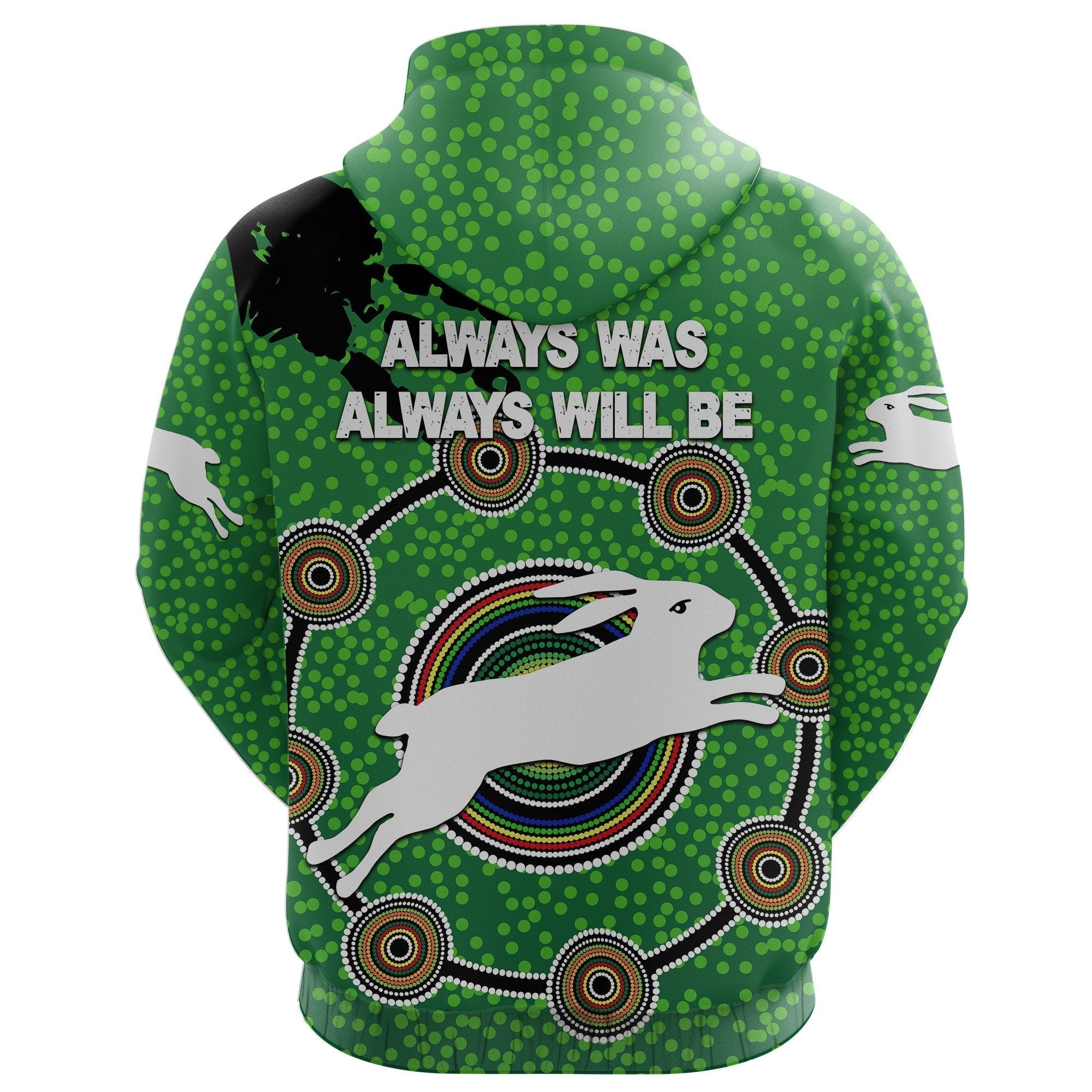 NAIDOC Rabbitohs Zip Hoodie Aboriginal Vibes No.1 - Vibe Hoodie Shop
