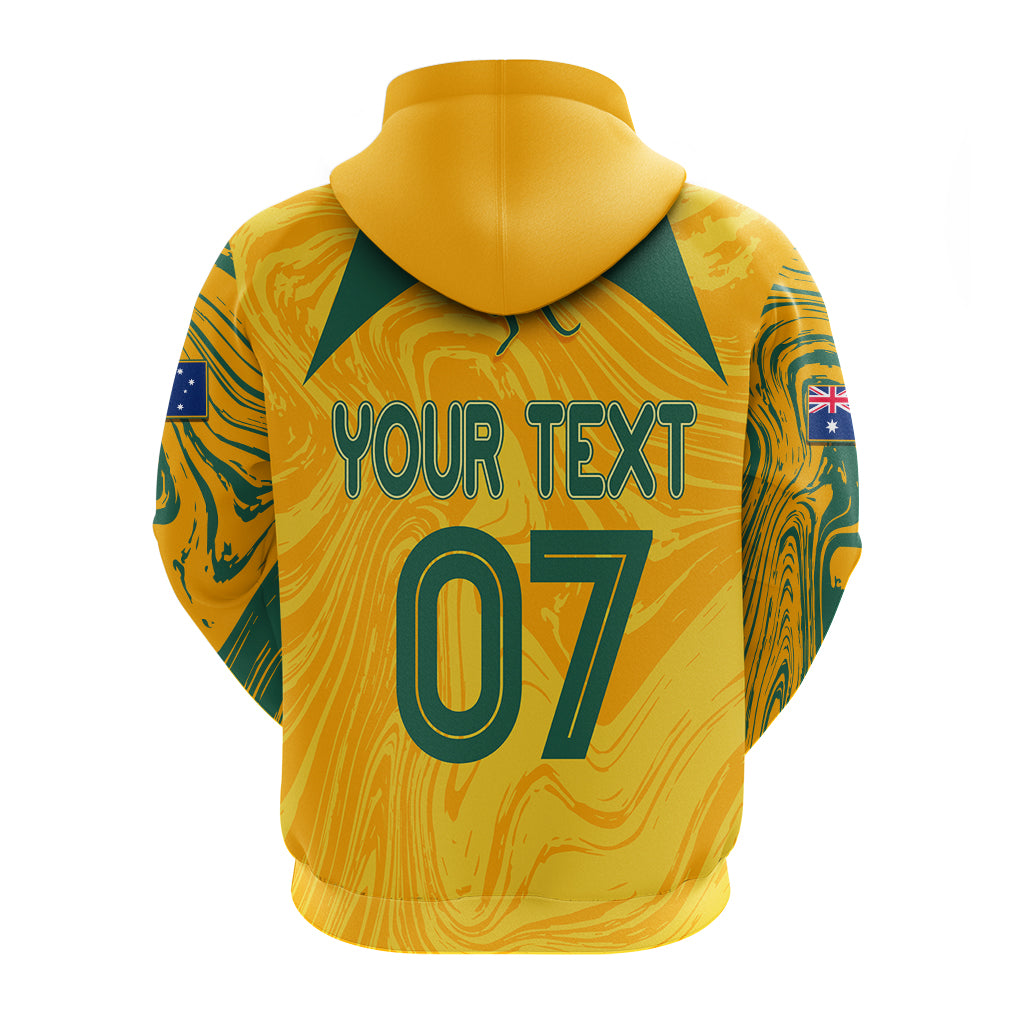 Personalised Aussie Matildas Hoodie 2023 Sam Kerr World Cup Marble Patterns LT7 - Vibe Hoodie Shop