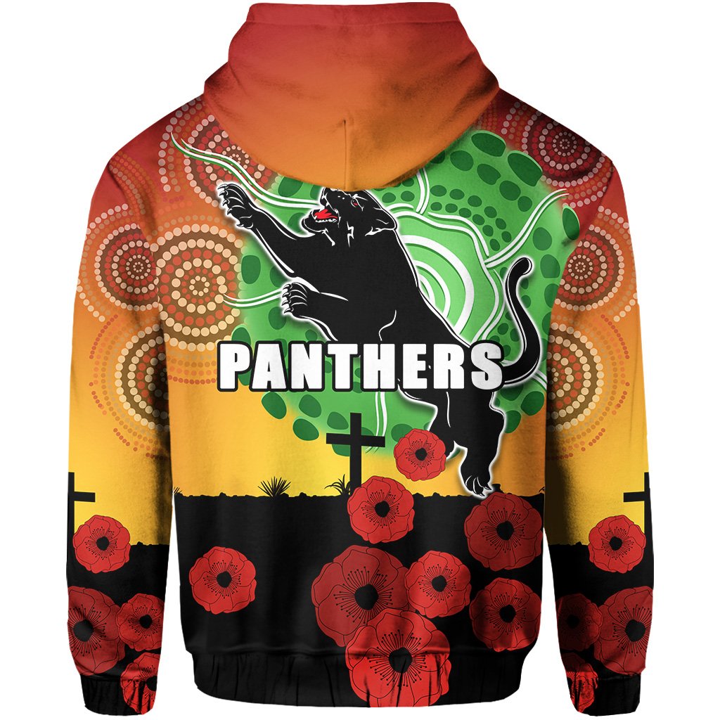 Panthers ANZAC Day Zip Hoodie Mix Indigenous Lest We Forget - Vibe Hoodie Shop