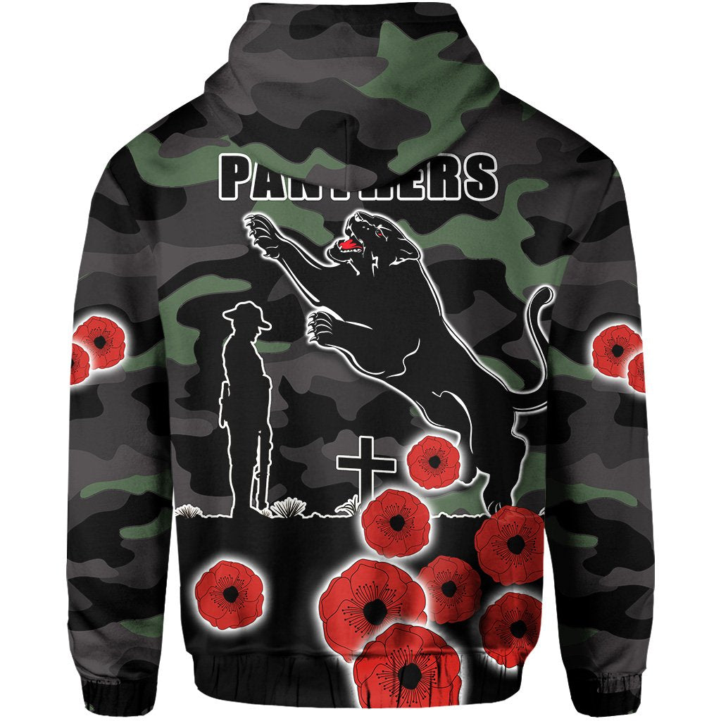 Panthers ANZAC Day Hoodie Simple Poppy - Vibe Hoodie Shop