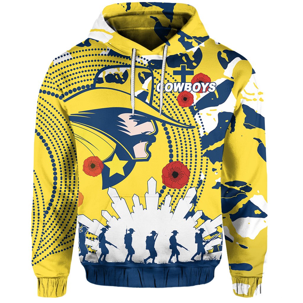 Cowboys ANZAC Hoodie Will Remember Forever - Vibe Hoodie Shop