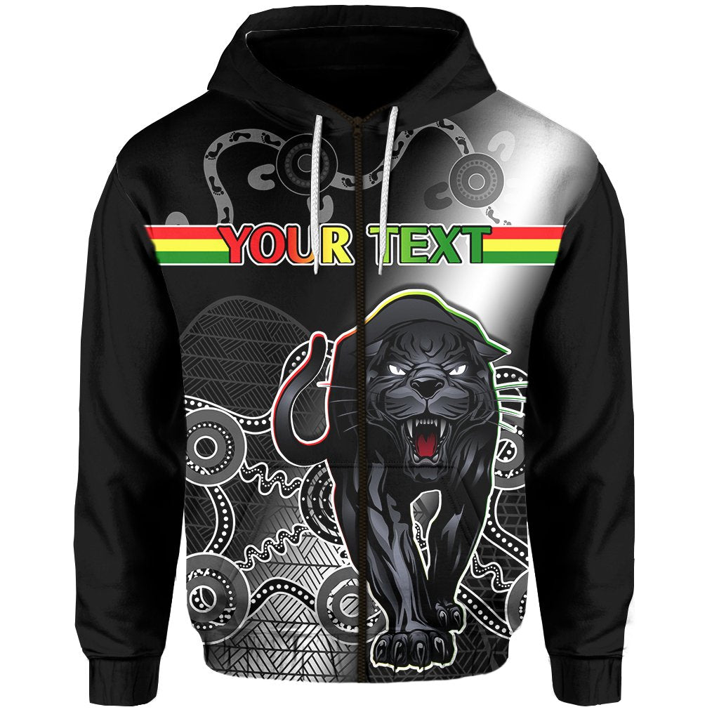 (Custom Personalised) Black Panthers Zip Hoodie Original Simple - Vibe Hoodie Shop