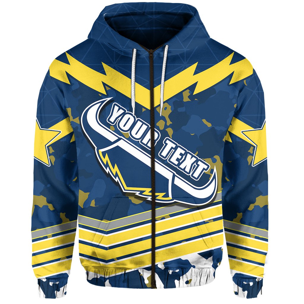 (Custom Personalised) Camouflage Cowboys ANZAC Zip Hoodie North Queensland - Vibe Hoodie Shop