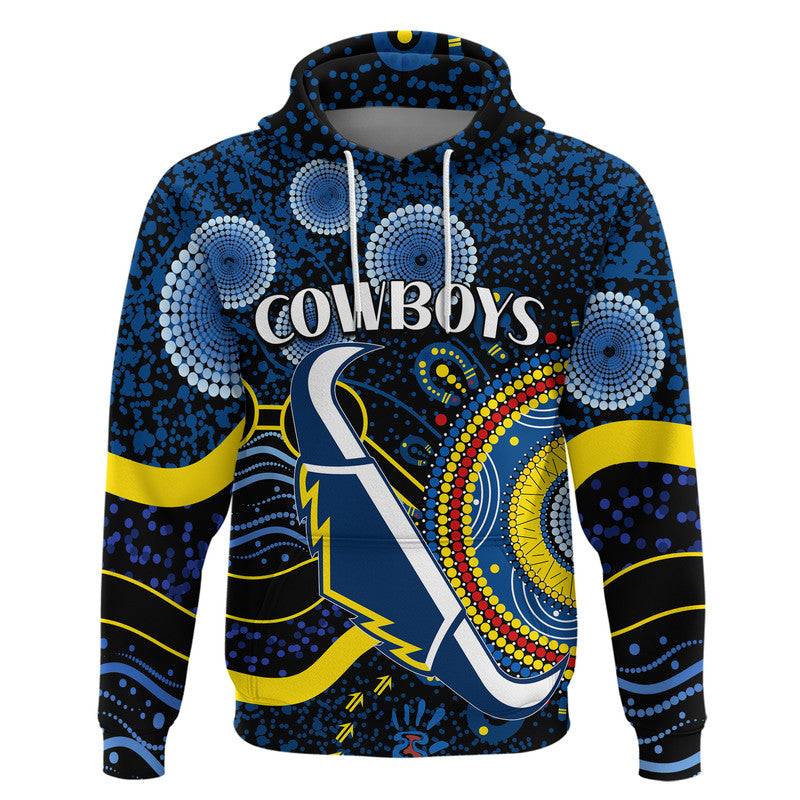 (Custom Personalised) Cowboys Rugby Zip Up And Pullover Hoodie Aboriginal Dots Version LT9 - Vibe Hoodie Shop