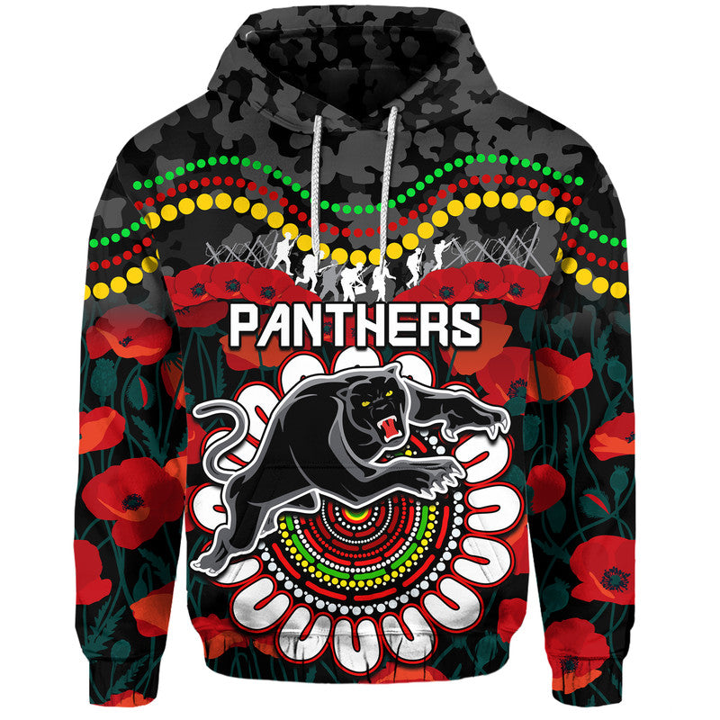 Panthers Rugby ANZAC Zip Up And Pullover Hoodie Camouflage Poppy LT9 - Vibe Hoodie Shop