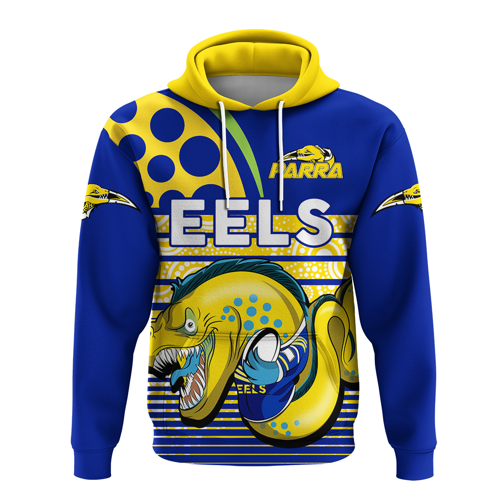 Eels Rugby Parra Aboriginal Blue And Gold Hoodie - LT2 - Vibe Hoodie Shop