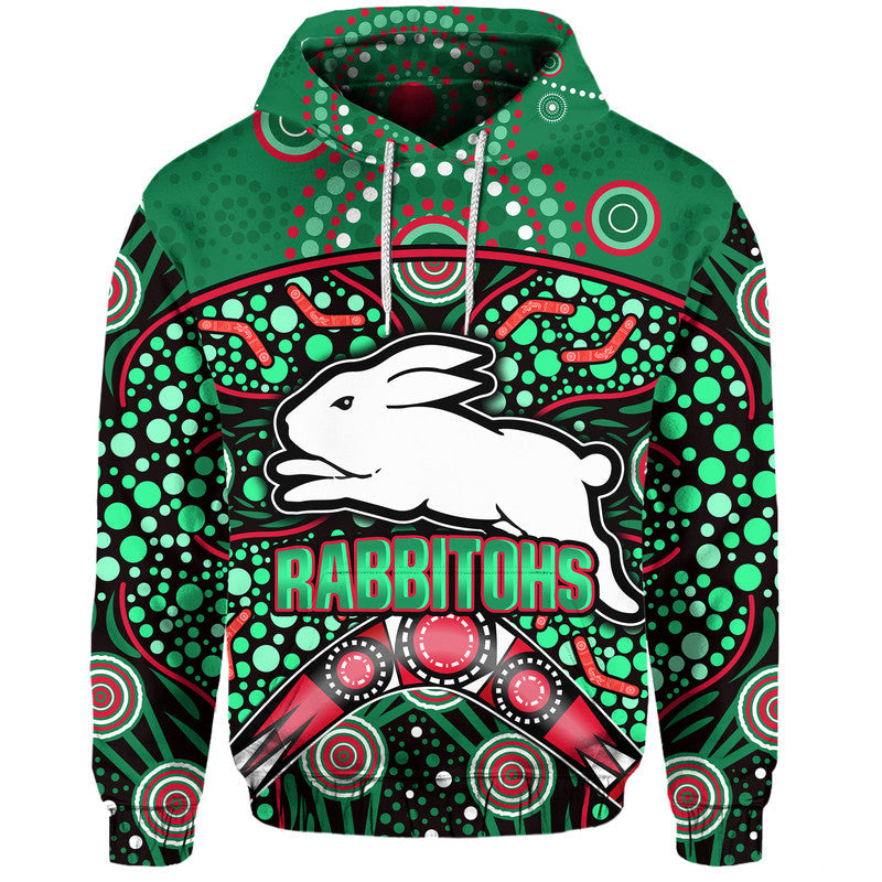 South Sydney Indigenous Rabbitohs Dot Art Style Zip Up And Pullover Hoodie LT9 - Vibe Hoodie Shop