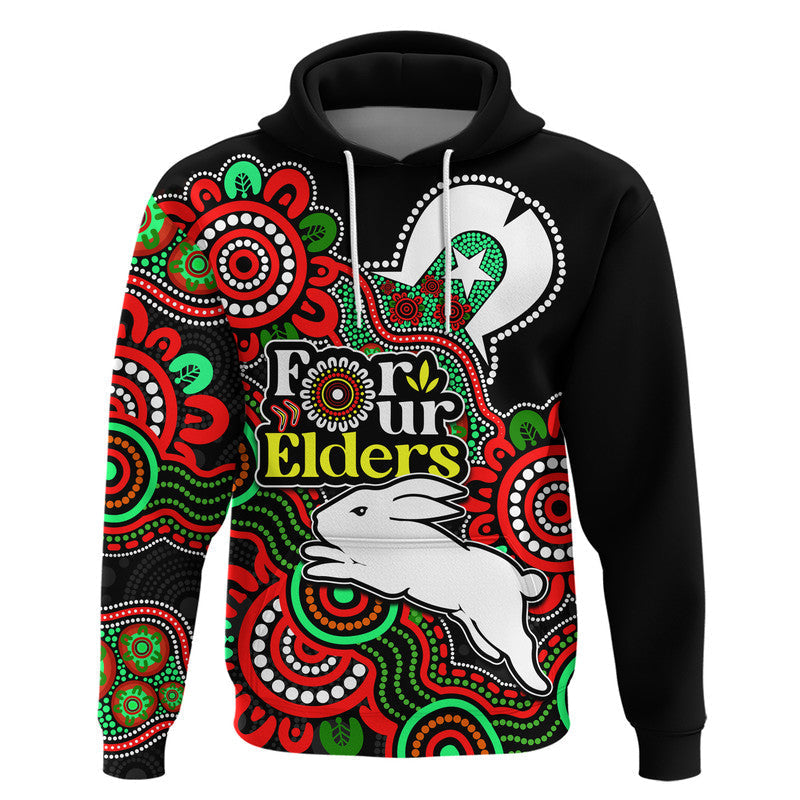 Rabbitohs Rugby Zip Up And Pullover Hoodie NAIDOC Torres Strait For Our Elders LT9 - Vibe Hoodie Shop