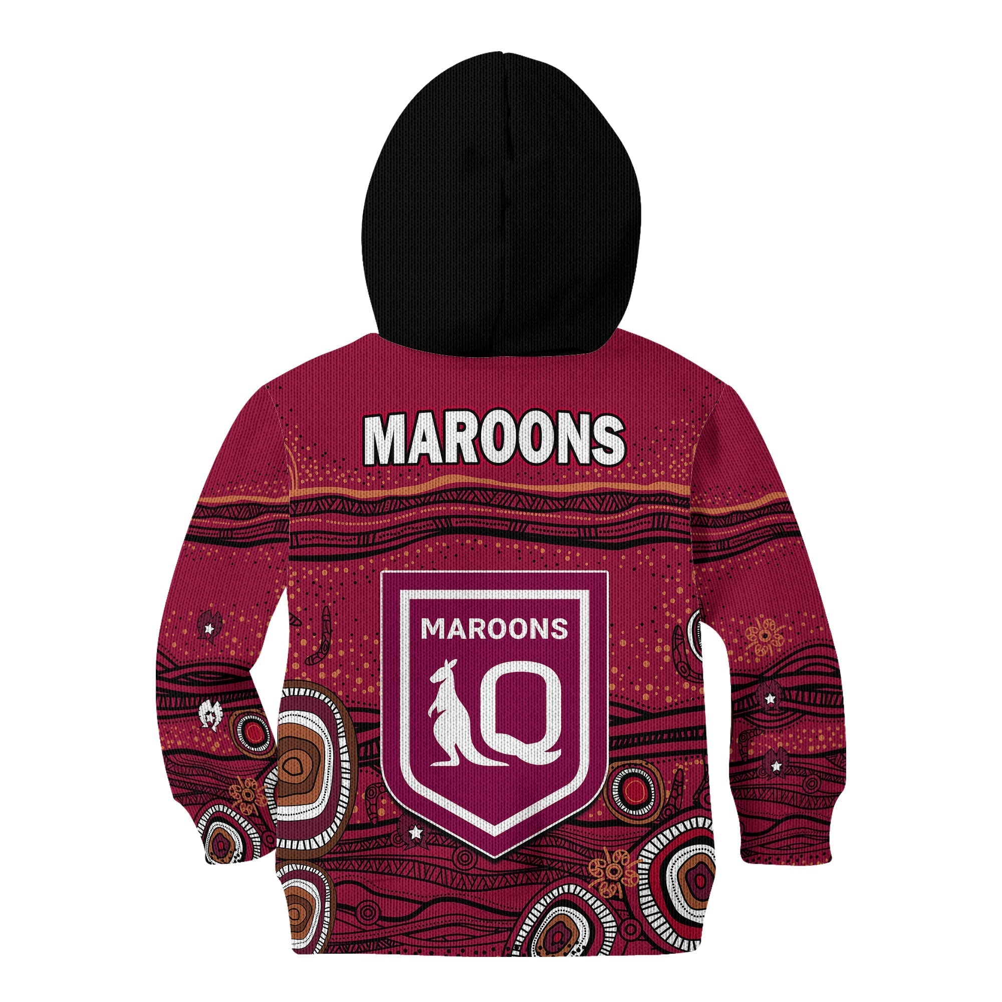 QLD Maroons Rugby Hoodie KID Indigenous - Vibe Hoodie Shop
