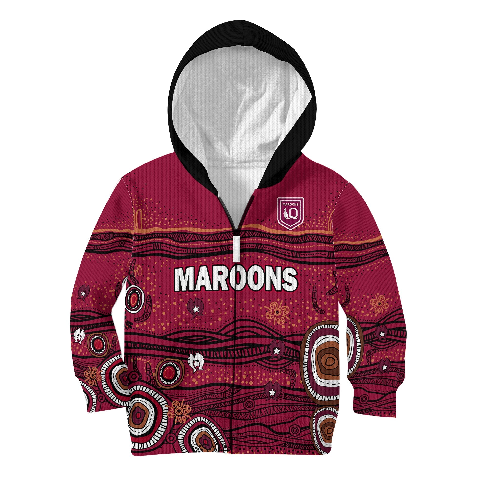 QLD Maroons Rugby Hoodie KID Indigenous - Vibe Hoodie Shop