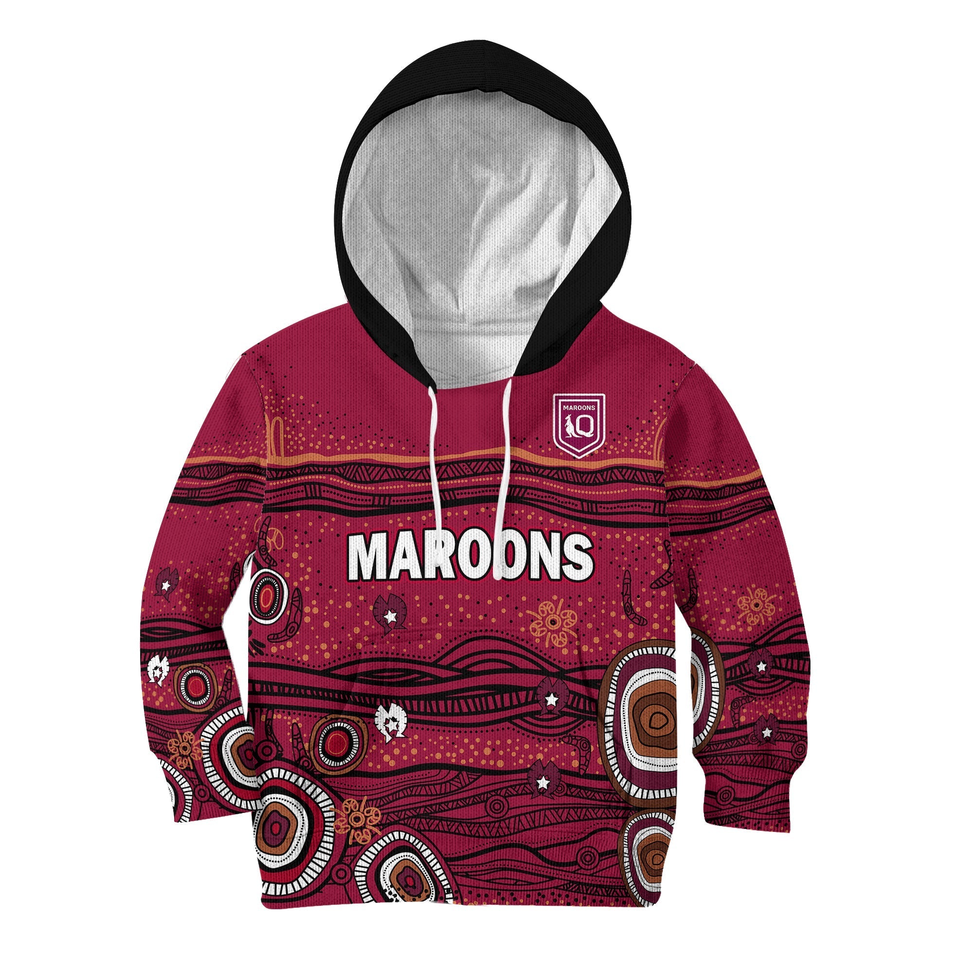 QLD Maroons Rugby Hoodie KID Indigenous - Vibe Hoodie Shop