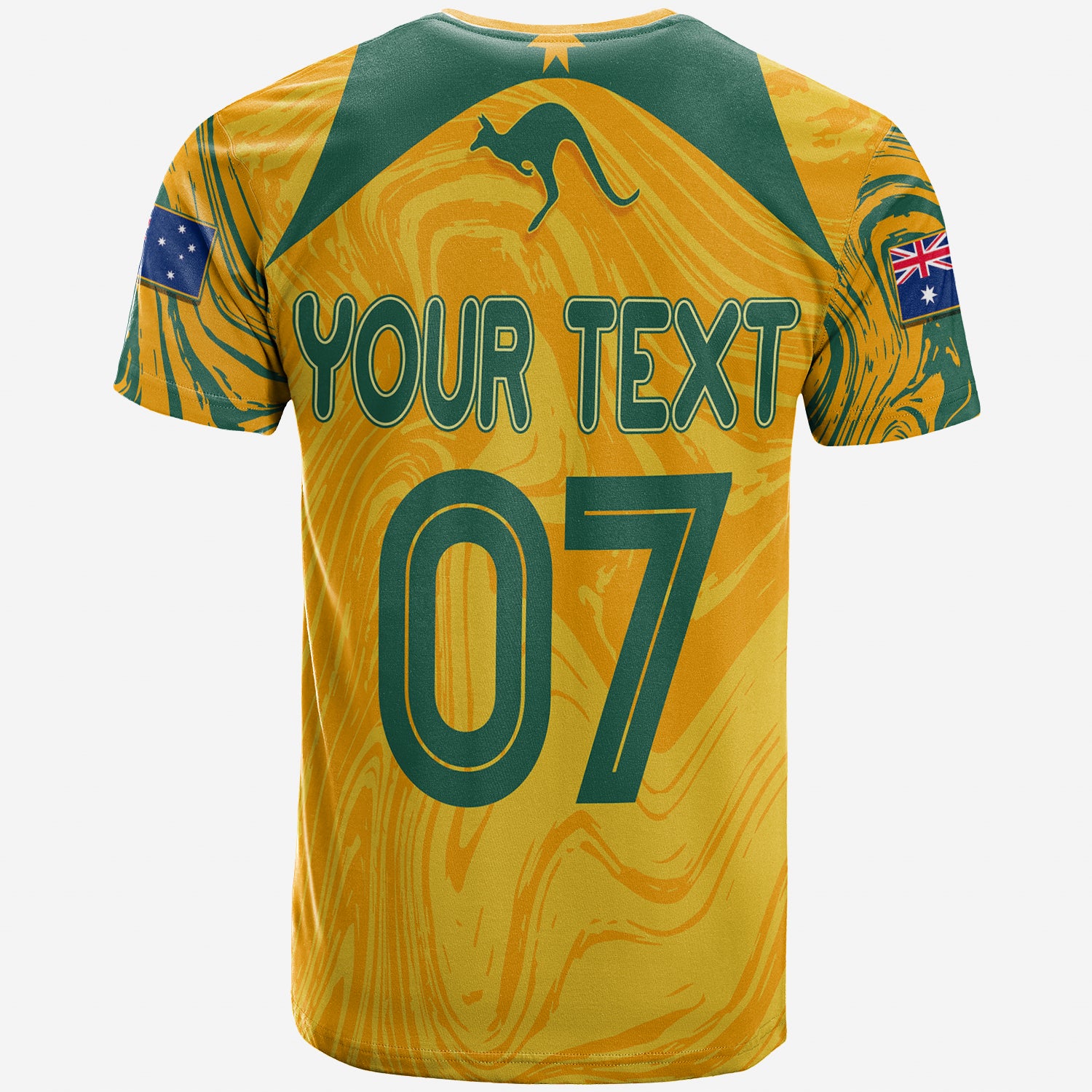 Personalised Aussie Matildas T shirt 2023 Sam Kerr World Cup Marble Patterns - Vibe Hoodie Shop