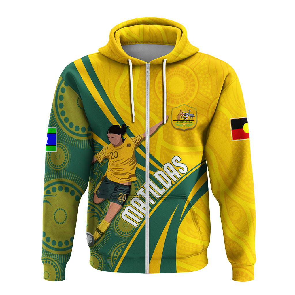Personalised Australia Soccer Matildas Indigenous Hoodie Sam Kerr World Cup 2024 LT7 - Vibe Hoodie Shop
