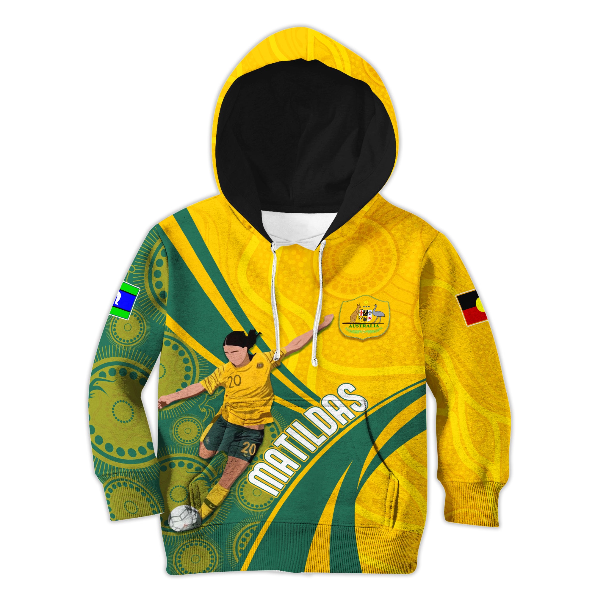 Personalised Australia Soccer Matildas Indigenous Hoodie Sam Kerr World Cup 2024 LT7 - Vibe Hoodie Shop