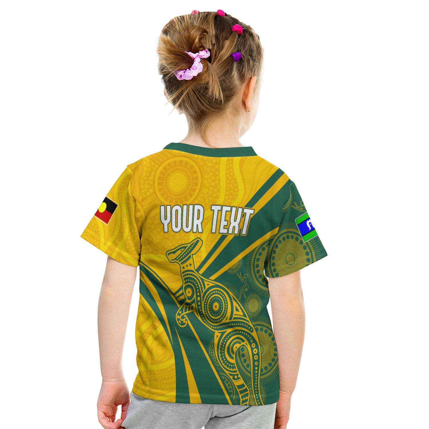 Personalised Australia Soccer Matildas Indigenous Kid T shirt Sam Kerr World Cup 2023 - Vibe Hoodie Shop