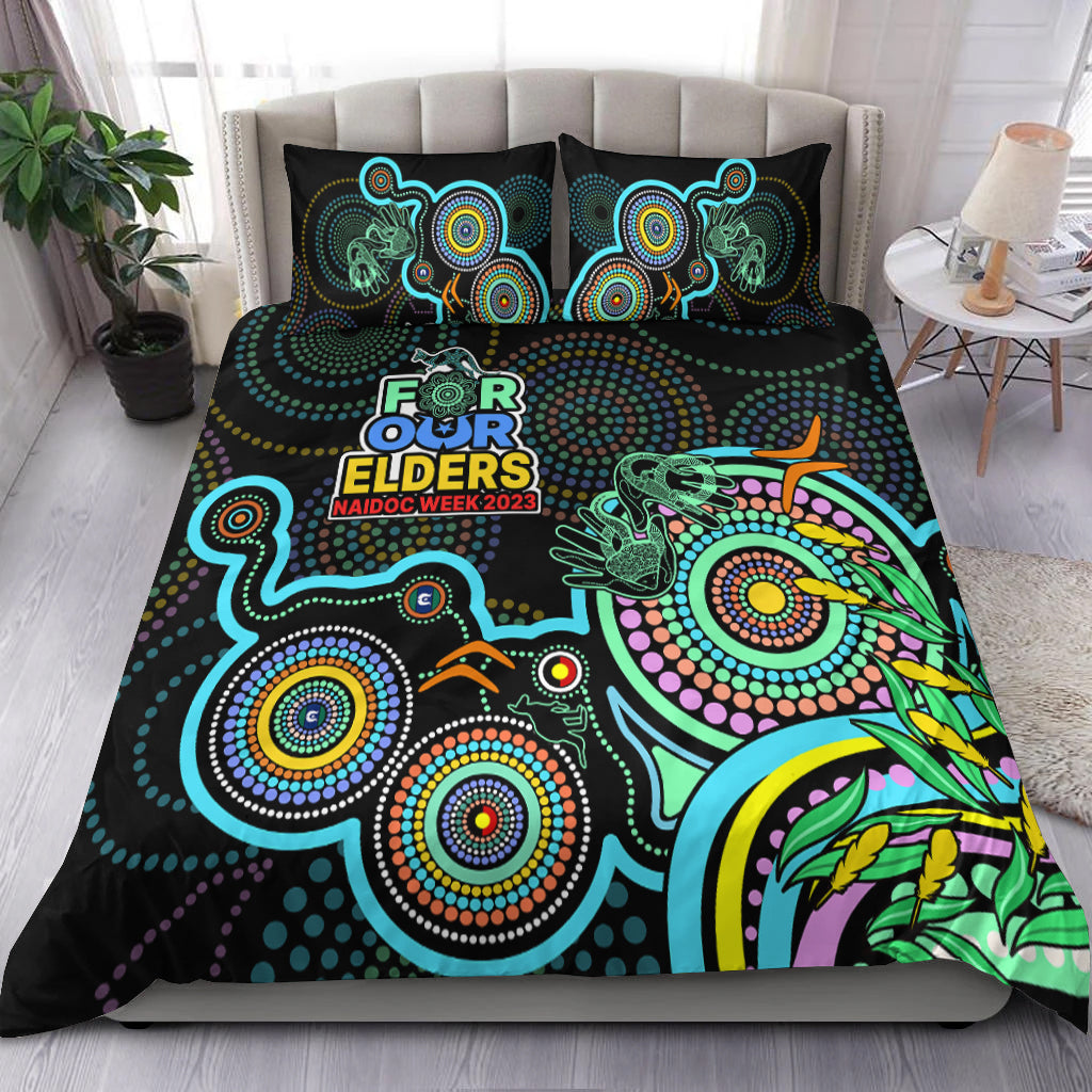 NAIDOC Week 2023 Bedding Set Indigenous Tribal Ver.02 - Aqua - Vibe Hoodie Shop