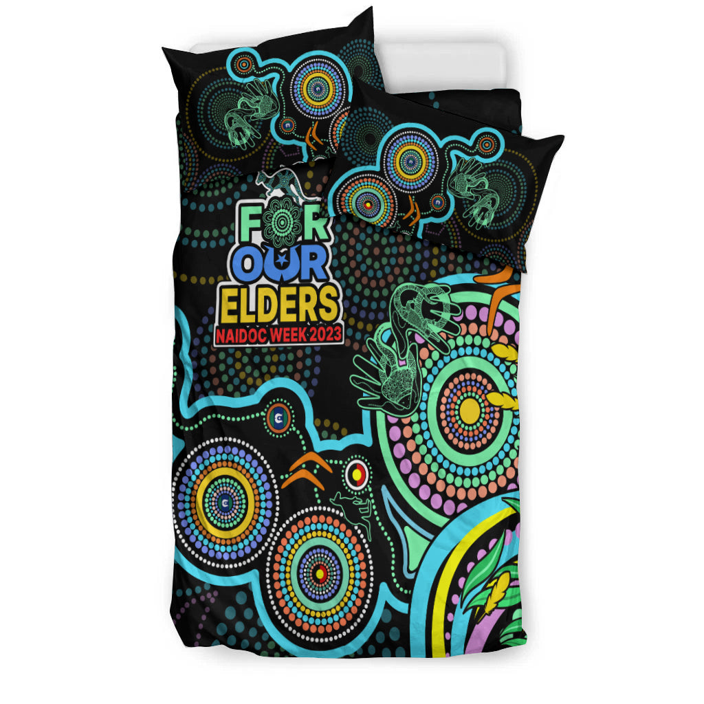 NAIDOC Week 2023 Bedding Set Indigenous Tribal Ver.02 - Aqua - Vibe Hoodie Shop