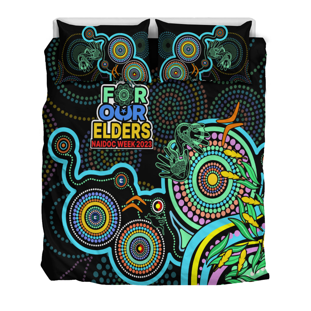NAIDOC Week 2023 Bedding Set Indigenous Tribal Ver.02 - Aqua - Vibe Hoodie Shop