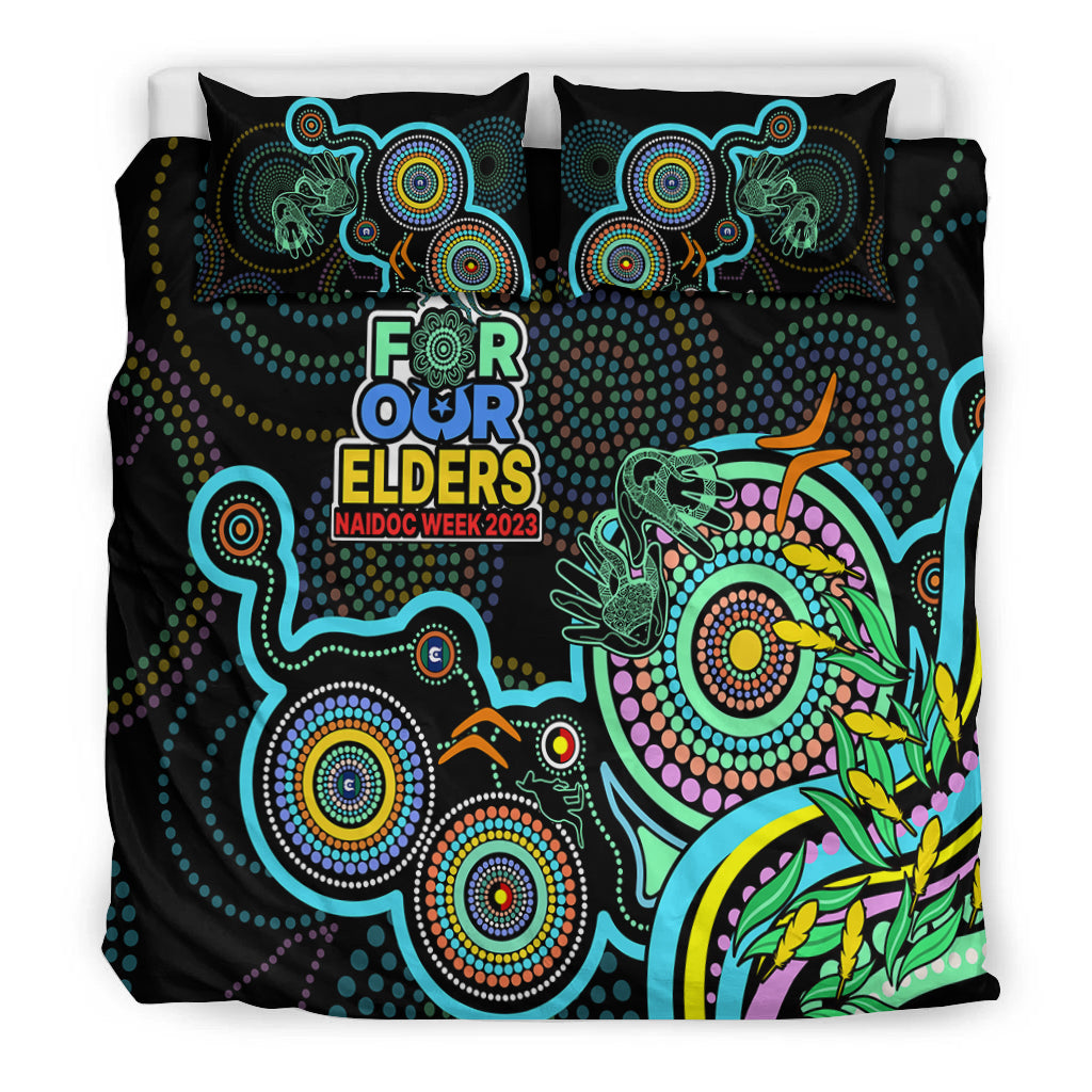 NAIDOC Week 2023 Bedding Set Indigenous Tribal Ver.02 - Aqua - Vibe Hoodie Shop