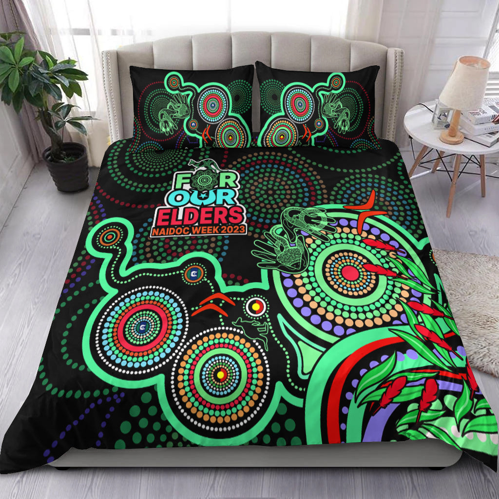 NAIDOC Week 2023 Bedding Set Indigenous Tribal Ver.02 - Green - Vibe Hoodie Shop