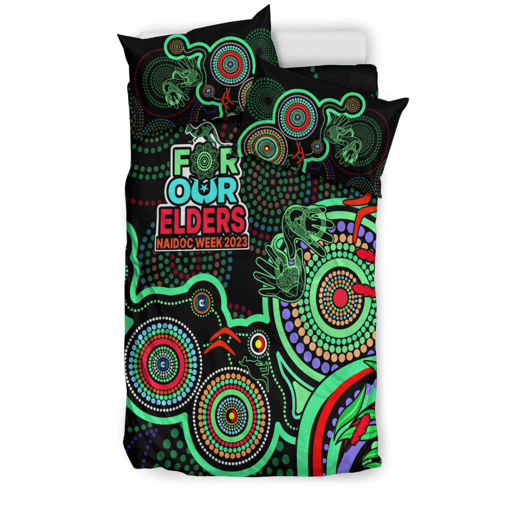 NAIDOC Week 2023 Bedding Set Indigenous Tribal Ver.02 - Green - Vibe Hoodie Shop