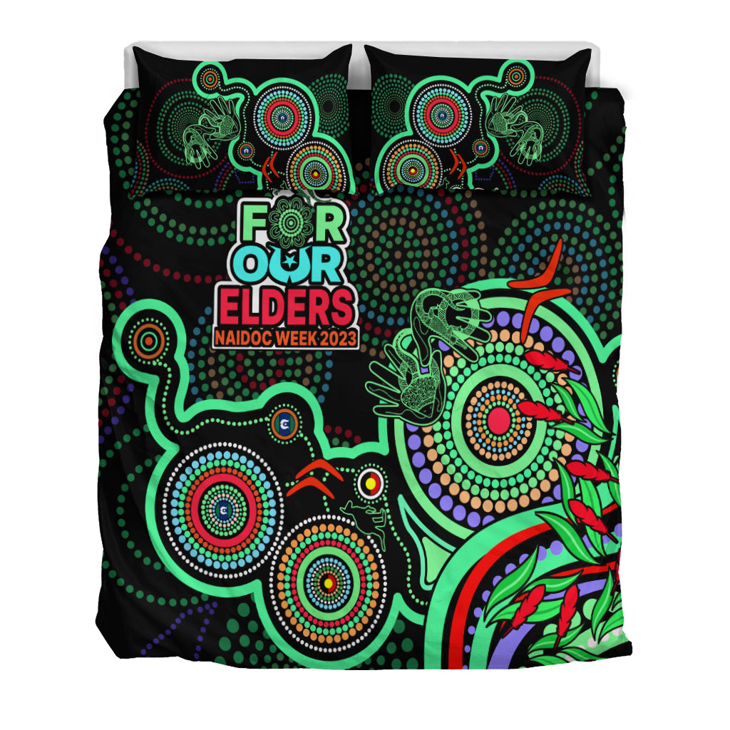 NAIDOC Week 2023 Bedding Set Indigenous Tribal Ver.02 - Green - Vibe Hoodie Shop