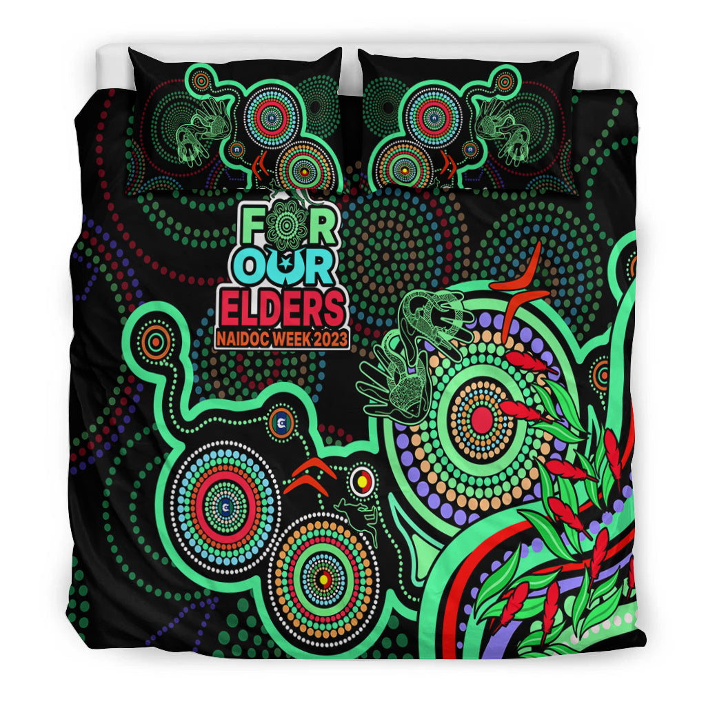 NAIDOC Week 2023 Bedding Set Indigenous Tribal Ver.02 - Green - Vibe Hoodie Shop