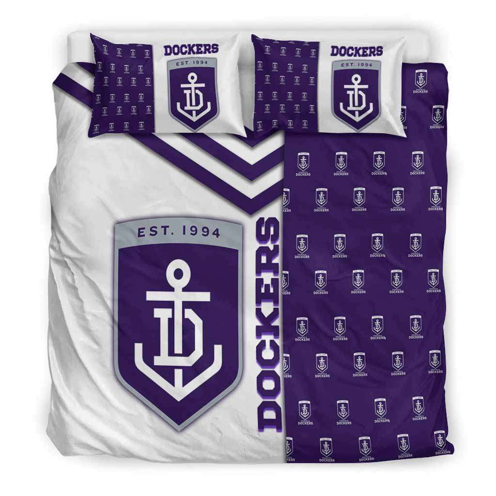 Fremantle Football Bedding Set Dockers Simple Style - Vibe Hoodie Shop