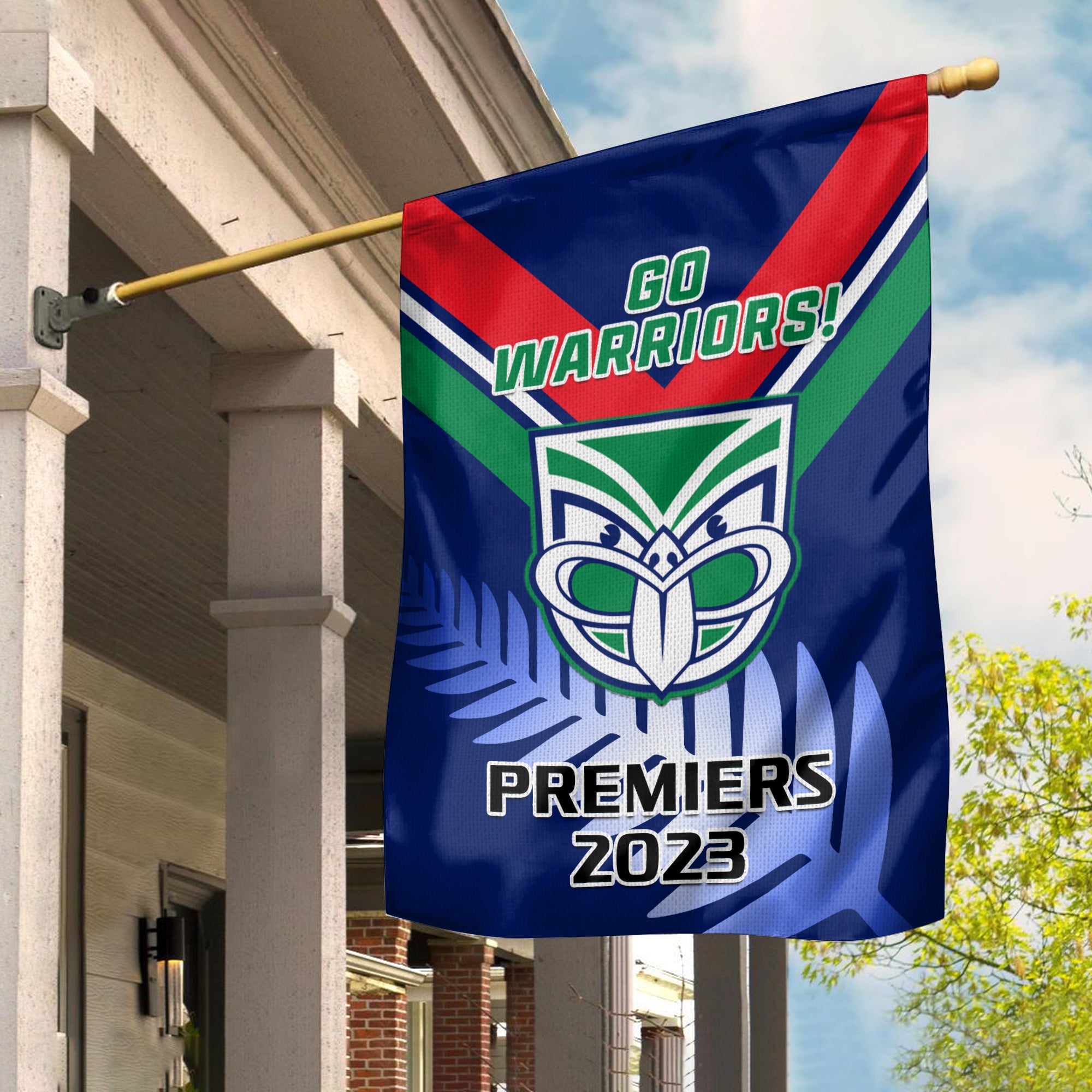 Warriors Rugby Garden Flag Aboriginal Go Premiers 2023 - Vibe Hoodie Shop