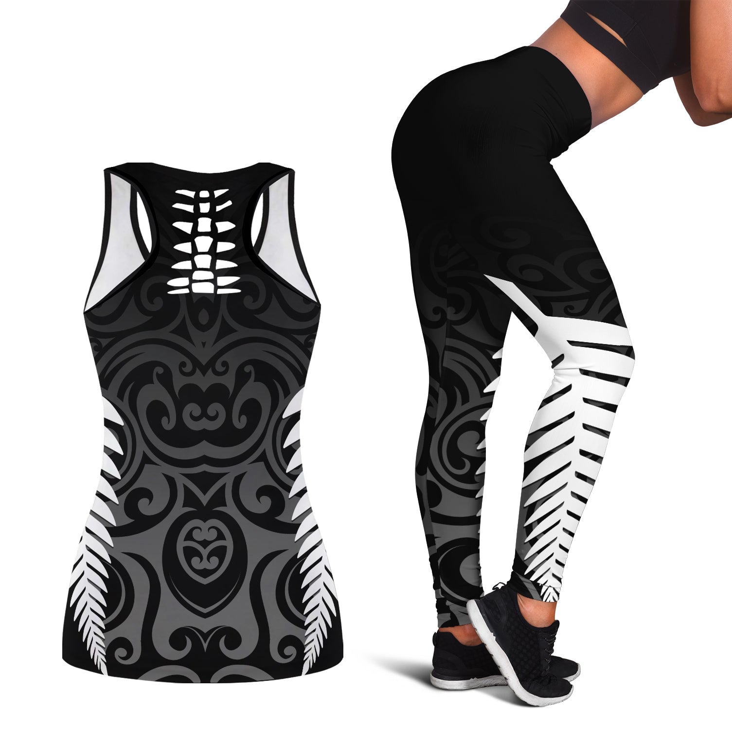 New Zealand Rugby Hollow Tank And Leggings Combo All Black Champion LT7